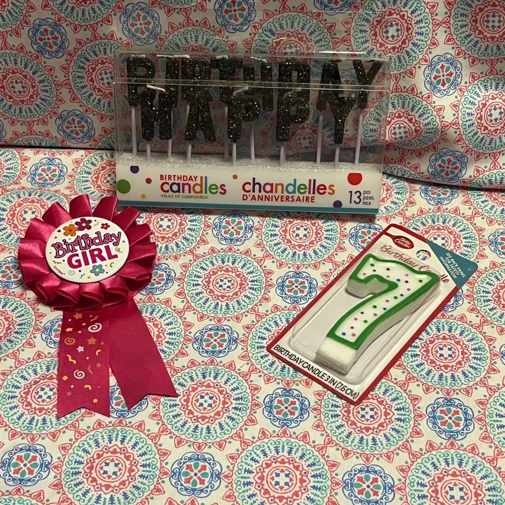 🌟❣️4/$10❣️🌟NWT Birthday Candles and Bday girl Ribbon Bundle